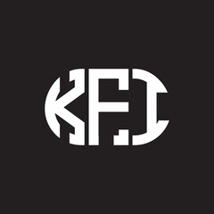 KFI letter logo design on black background. KFI creative initials letter logo concept. KFI letter design.