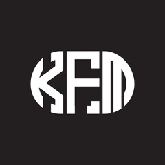 KFM letter logo design on black background. KFM creative initials letter logo concept. KFM letter design.