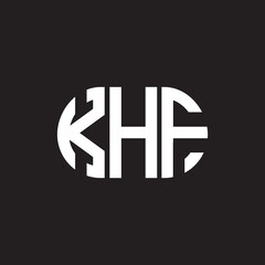 KHF letter logo design on black background. KHF creative initials letter logo concept. KHF letter design.