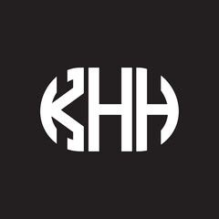KHH letter logo design on black background. KHH creative initials letter logo concept. KHH letter design.