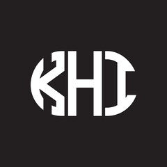 Obraz premium KHI letter logo design on black background. KHI creative initials letter logo concept. KHI letter design.