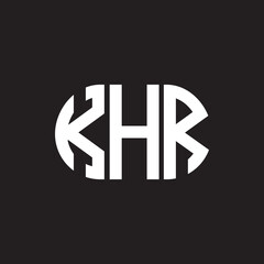KHR letter logo design on black background. KHR creative initials letter logo concept. KHR letter design.
