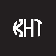 Fototapeta premium KHT letter logo design on black background. KHT creative initials letter logo concept. KHT letter design.