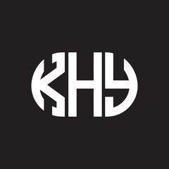 Fototapeta premium KHY letter logo design on black background. KHY creative initials letter logo concept. KHY letter design.