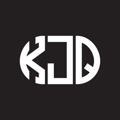 KJQ letter logo design on black background. KJQ creative initials letter logo concept. KJQ letter design.