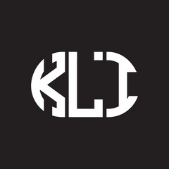 KLI letter logo design on black background. KLI creative initials letter logo concept. KLI letter design.