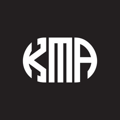 Obraz premium KMA letter logo design on black background. KMA creative initials letter logo concept. KMA letter design.