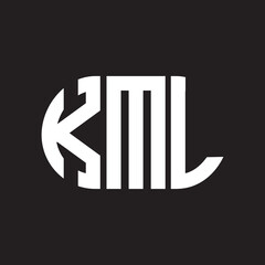 KML letter logo design on black background. KML creative initials letter logo concept. KML letter design.