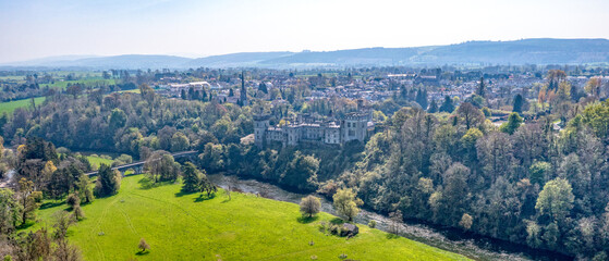 Aerial view at Lismore Waerford Ireland seen by drone