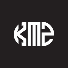 KMZ letter logo design on black background. KMZ creative initials letter logo concept. KMZ letter design.