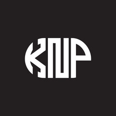 Obraz premium KNP letter logo design on black background. KNP creative initials letter logo concept. KNP letter design.