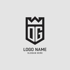 Initial OG logo shield shape, creative esport logo design