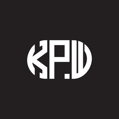 KPW letter logo design on black background. KPW creative initials letter logo concept. KPW letter design.