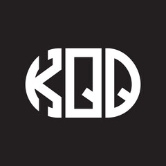 KQQ letter logo design on black background. KQQ creative initials letter logo concept. KQQ letter design.