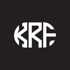 Obraz premium KRF letter logo design on black background. KRF creative initials letter logo concept. KRF letter design.