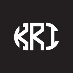 KRI letter logo design on black background. KRI creative initials letter logo concept. KRI letter design.