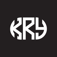 KRY letter logo design on black background. KRY creative initials letter logo concept. KRY letter design.