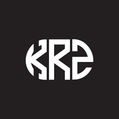 KRZ letter logo design on black background. KRZ creative initials letter logo concept. KRZ letter design.