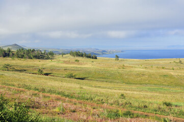 Picturesque steppes of Siberia and the Baikal region