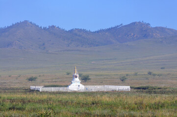 Picturesque steppes of Siberia and the Baikal region