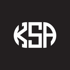 KSA letter logo design on black background. KSA creative initials letter logo concept. KSA letter design.