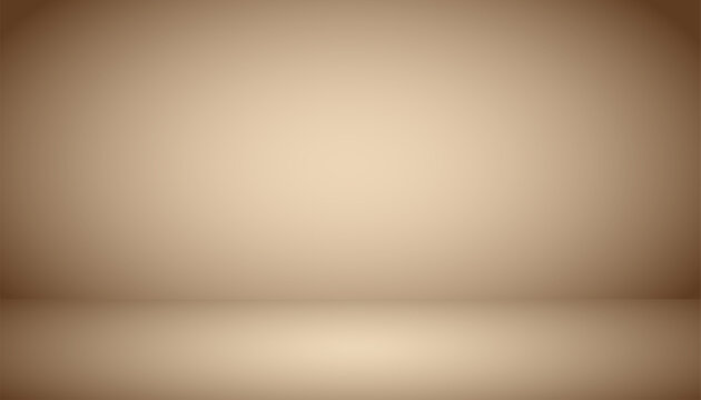 Abstract background. The studio space is empty. With a smooth and soft brown color