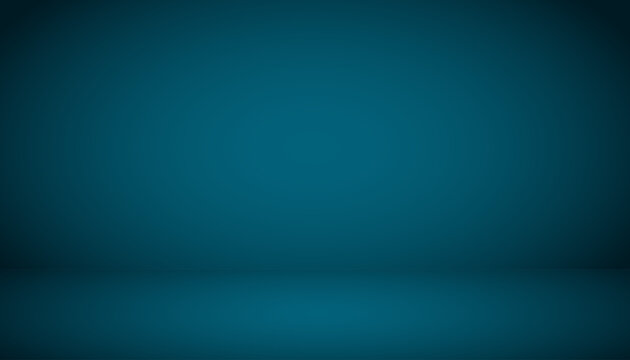 Abstract background. The studio space is empty. With a smooth and soft dark blue color