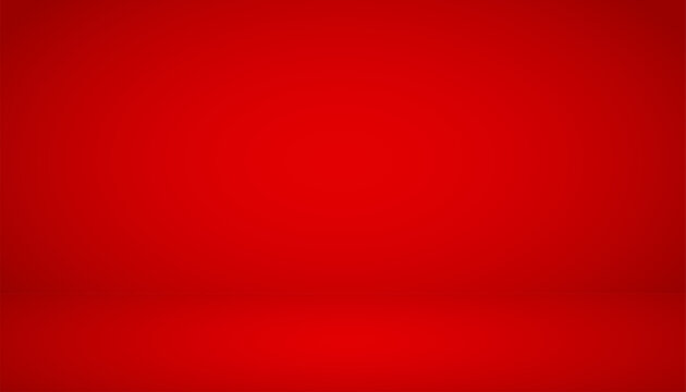 Abstract background. The studio space is empty. With a smooth and soft red color