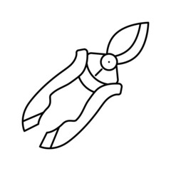 secateurs for cutting house plant branch line icon vector illustration