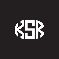 KSR letter logo design on black background. KSR creative initials letter logo concept. KSR letter design.