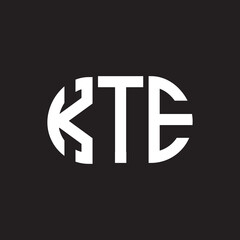 KTE letter logo design on black background. KTE creative initials letter logo concept. KTE letter design.