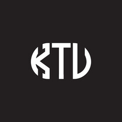 KTU letter logo design on black background. KTU creative initials letter logo concept. KTU letter design.