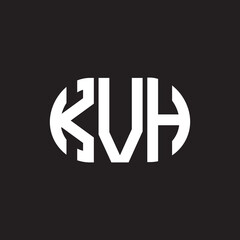 KVH letter logo design on black background. KVH creative initials letter logo concept. KVH letter design.