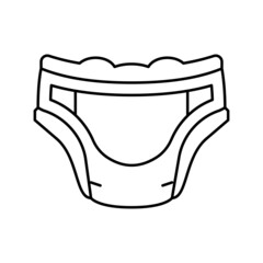 diaper baby line icon vector illustration