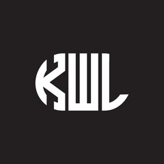 KWL letter logo design on black background. KWL creative initials letter logo concept. KWL letter design.