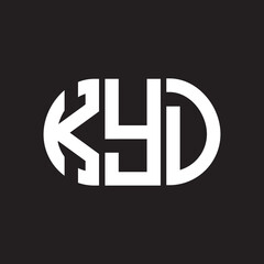 Obraz premium KYD letter logo design on black background. KYD creative initials letter logo concept. KYD letter design.
