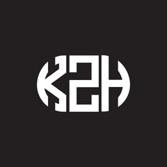 KZH letter logo design on black background. KZH creative initials letter logo concept. KZH letter design.