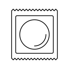 condom package line icon vector illustration
