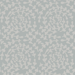 hand drawn branches with leaves seamless pattern of abstract botanical elements.