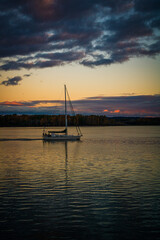 sailboat at sunset