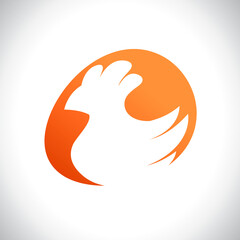 Hen silhouette in an egg silhouette