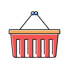 supermarket basket color icon vector flat illustration