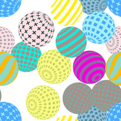 Retro 3d illustration of abstract balls, great design for any purpose. Modern poster for cover design. Vector seamless technology background. Background wall design.