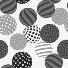 Retro 3d illustration of abstract balls, great design for any purpose. Modern poster for cover design. Vector seamless technology background. Background wall design.