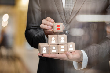 Concept of choosing a candidate in the hierarchy of workers.