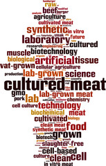 Obraz premium cultured meat word cloud