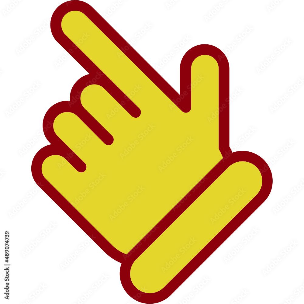 Sticker hand pointer icon