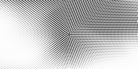 Halftone dotted background. Black dots in modern style on a white background.