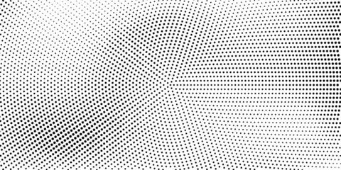 Halftone dotted background. Black dots in modern style on a white background.