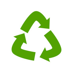 Green icon with recycling sign. The concept of nature, ecology. Vector